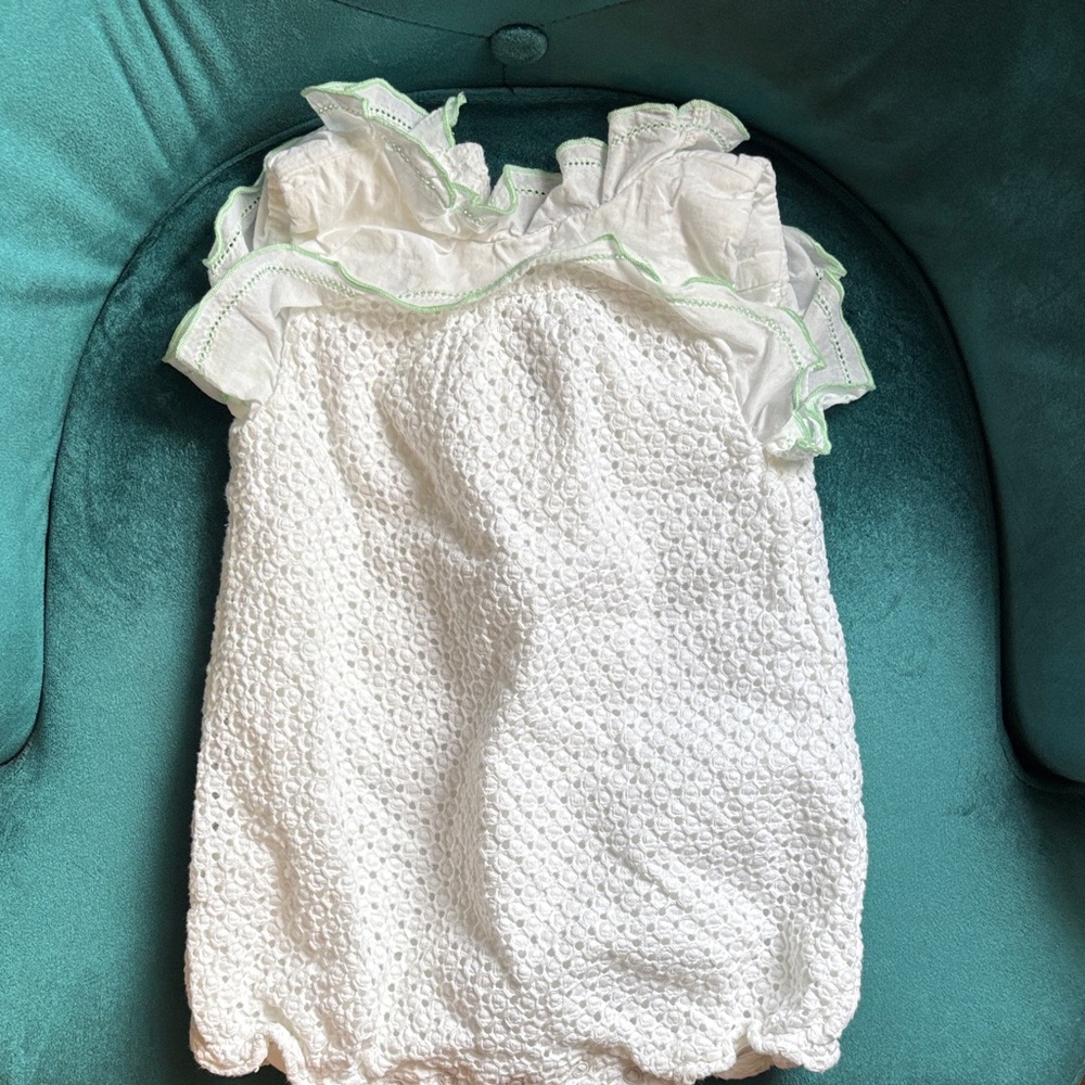 Charming White Baby Girl Romper